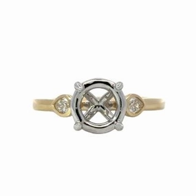 Three Stone Diamond Semi Mount Graceful Touch