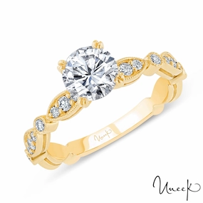 Subtle Fit 14 Karat Yellow Gold Solitaire Engagement Ring (.85cttw)
