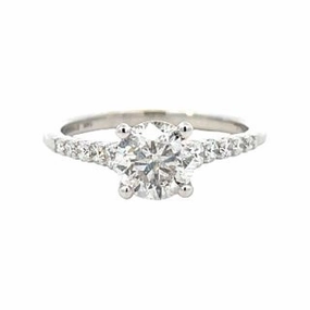 14 Karat White Gold Classic Engagement Ring (1.24cttw) Special Occasion Bridal Ready