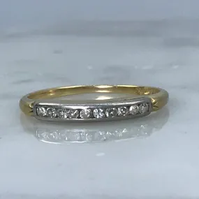 Diamond Wedding Band. 14K Gold. April Birthstone. 10th Anniversary Gift. Stacking Ring. Traditional Craft Refined Vibe