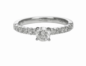 Casual Gift 14 Karat White Gold Solitaire Engagement Ring (.85cttw)