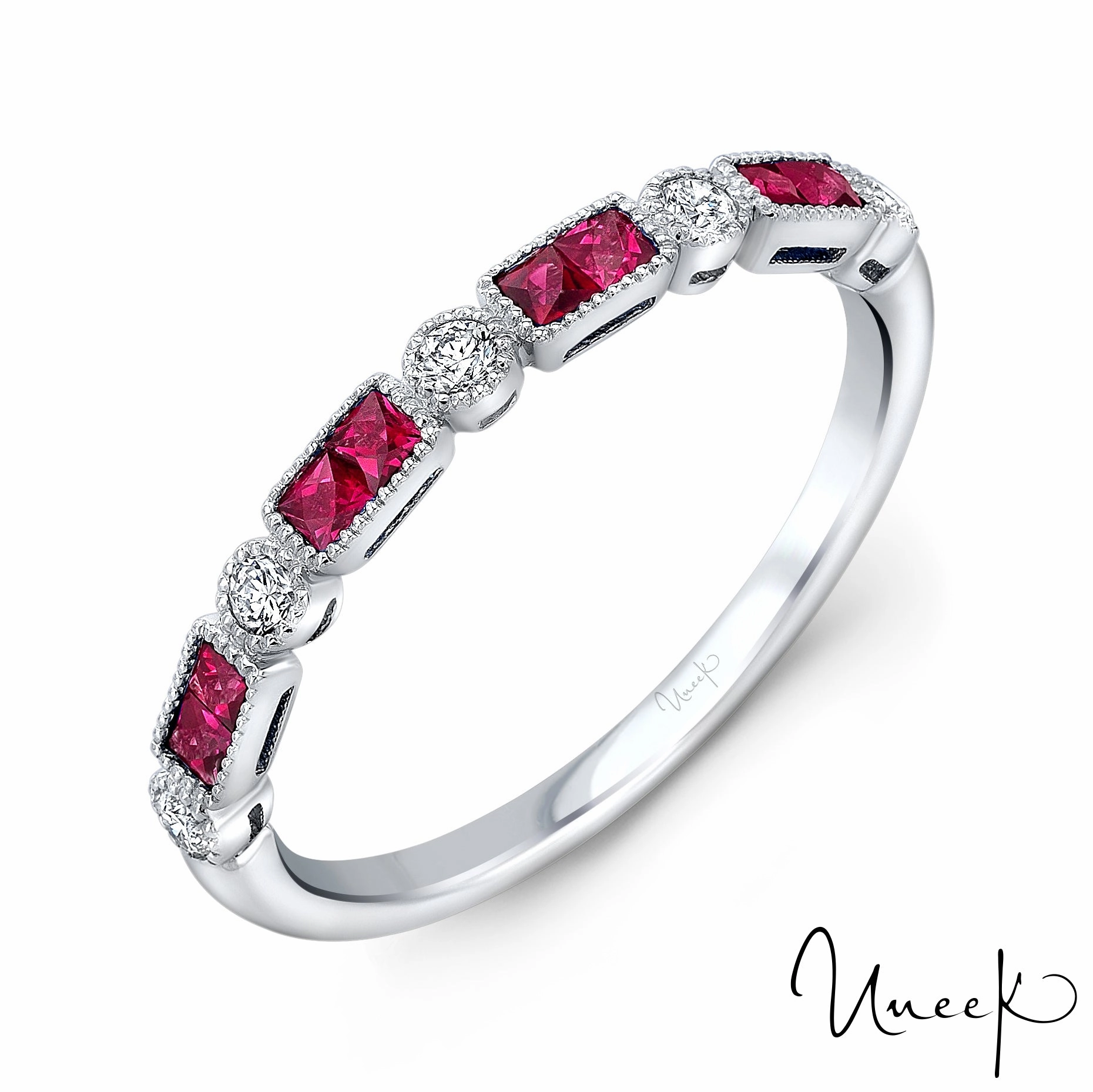 Charming Treasures Charming Features DIAMOND AND RUBY STACKABLE BAND