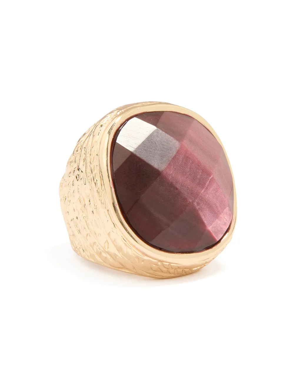 Traditional Bauble Gold Burgundy Jewel Ring