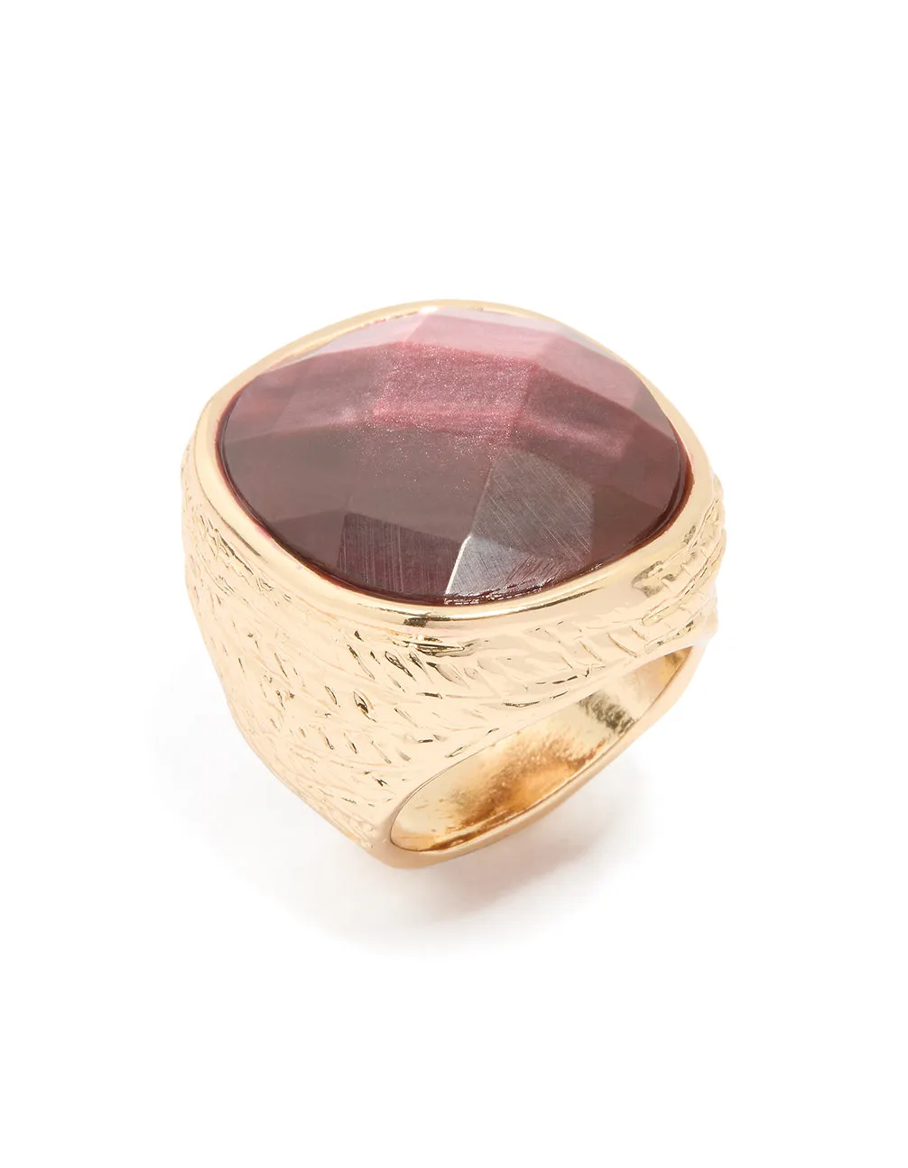 Gold Burgundy Jewel Ring Sturdy Accessory Artisan Craft