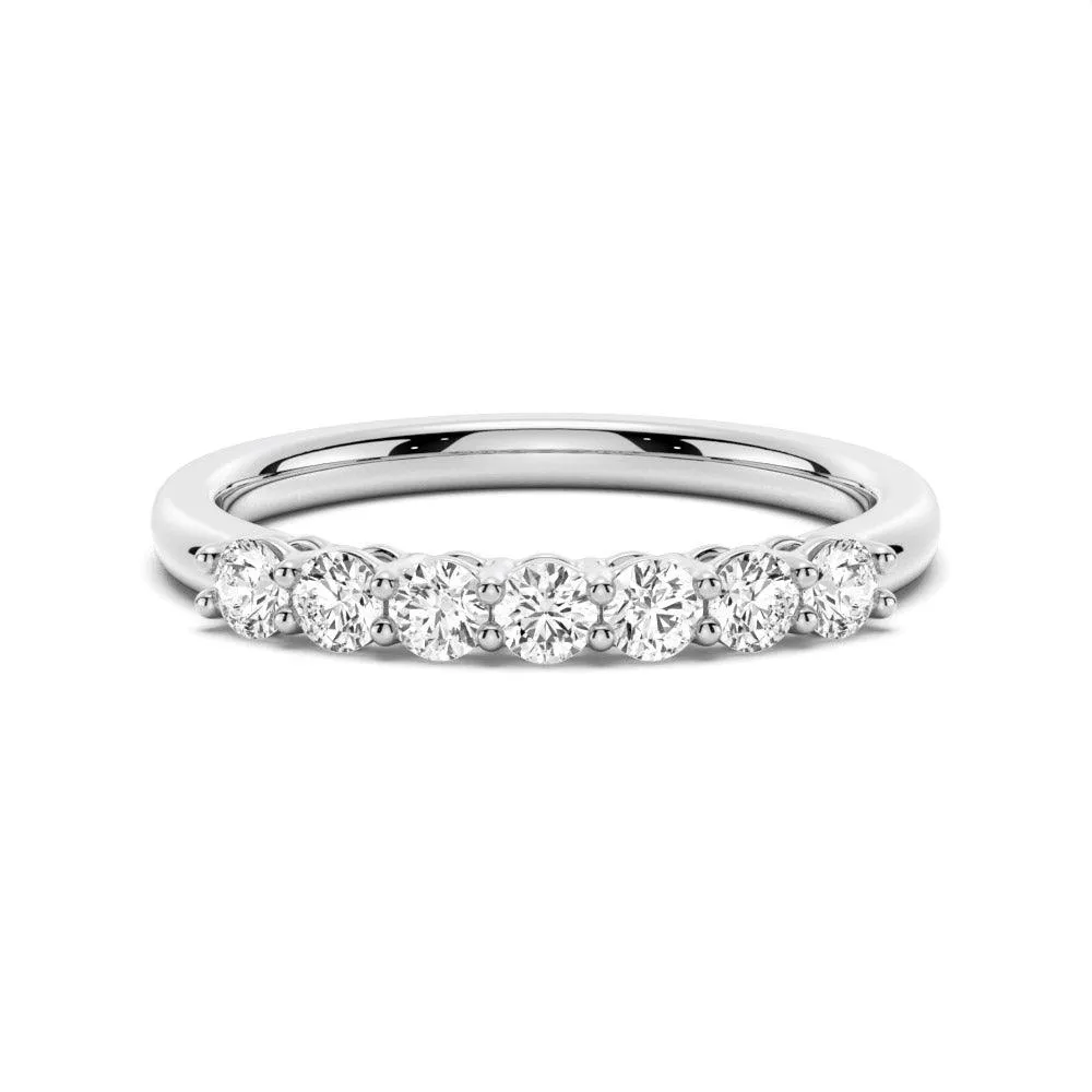 2.5mm 7 Stone French Pave Moissanite Wedding Band Premium Piece Secure Expression