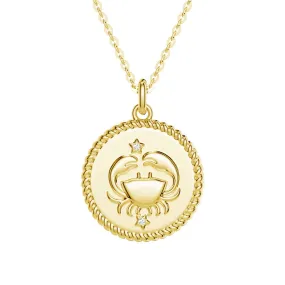 Cancer Constellation Lab Grown Diamond Birthstone Pendant Necklace Luxury Accessory Travel Gift