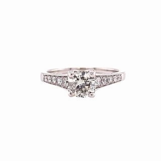 14 Karat White Gold Cathedral Engagement Ring (1.07cttw) Stylish charm