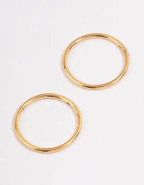Gold Plated Surgical Steel Fine Sleeper Earrings 10mm Lustrous Accessory Charming Adornment