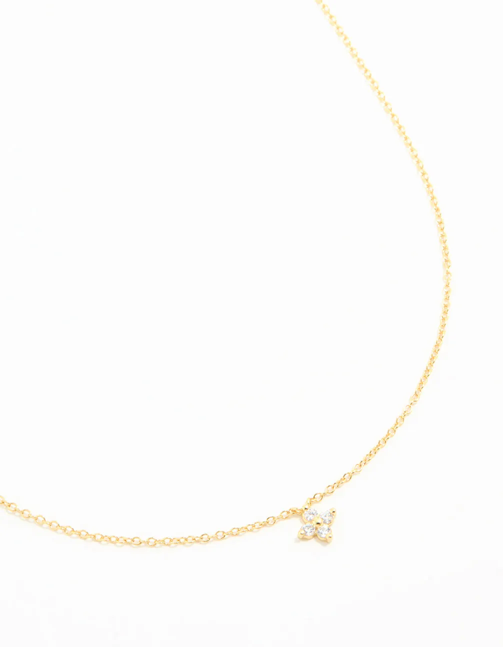 Special Occasion High-Quality Piece Gold Plated Sterling Silver Cubic Zirconia Flower Necklace