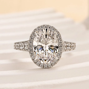 Louily Vintage Halo Oval Cut Engagement Ring Everyday Spark Elegant Details