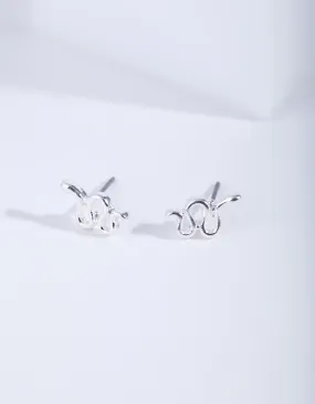 Silver Snake Stud Earrings Tiny Adornment Daily Piece