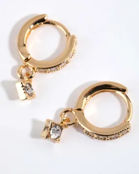 Gold Plated Dainty Drop Huggie Earrings Substantial Jewelry