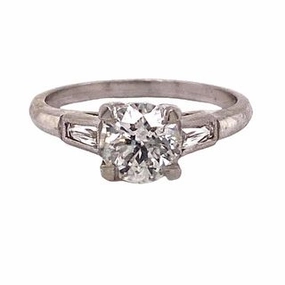 Seasonal Look Casual Accent ROUND DIAMOND RING WITH FRENCH CUT DIAMONDS IN SHANK 1.25CT TW