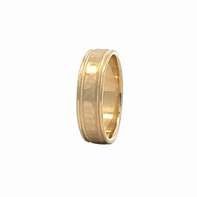 Hammered Band with Milgrain Layered Combo Polished Piece