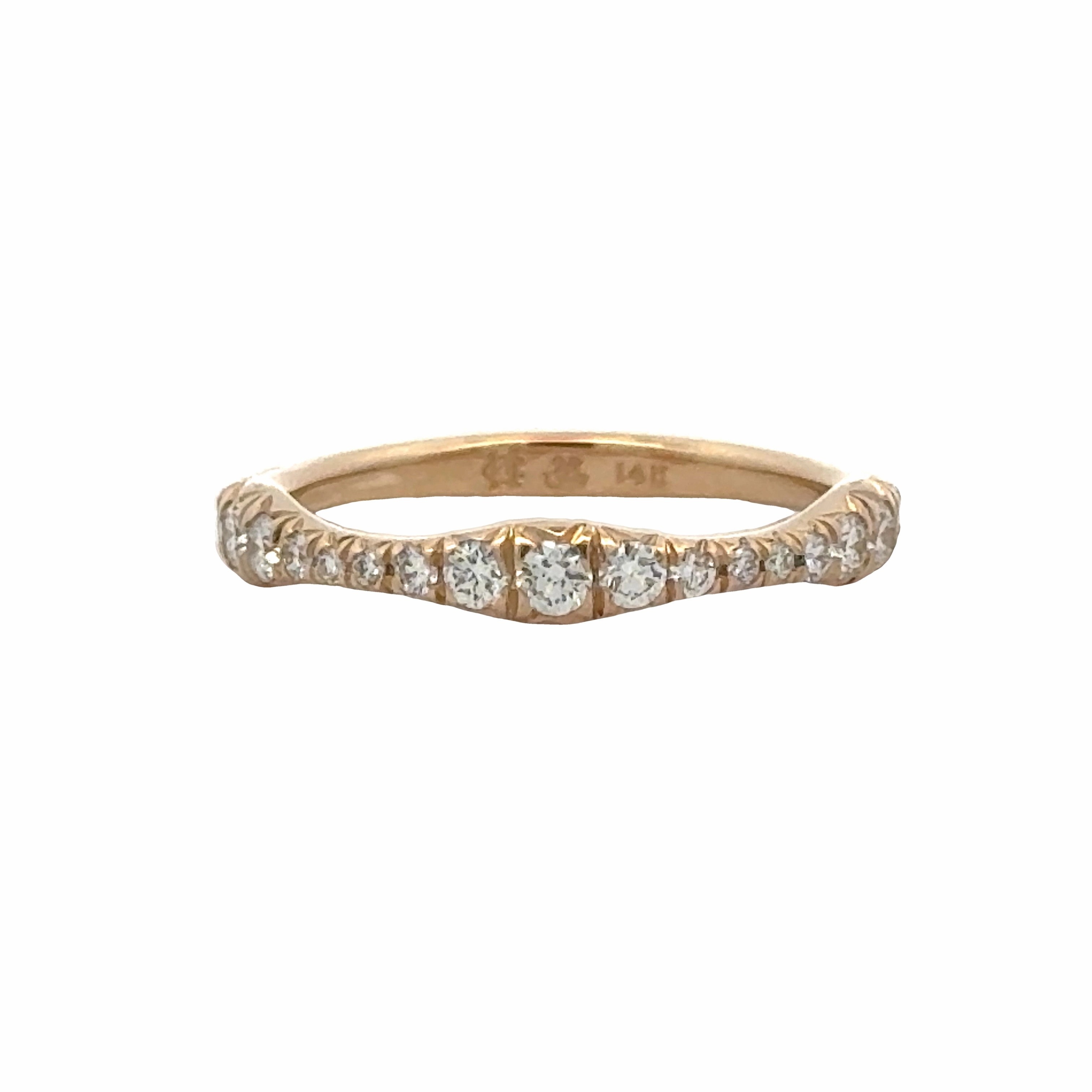 Diamond Curved Wedding Band Modern Twist