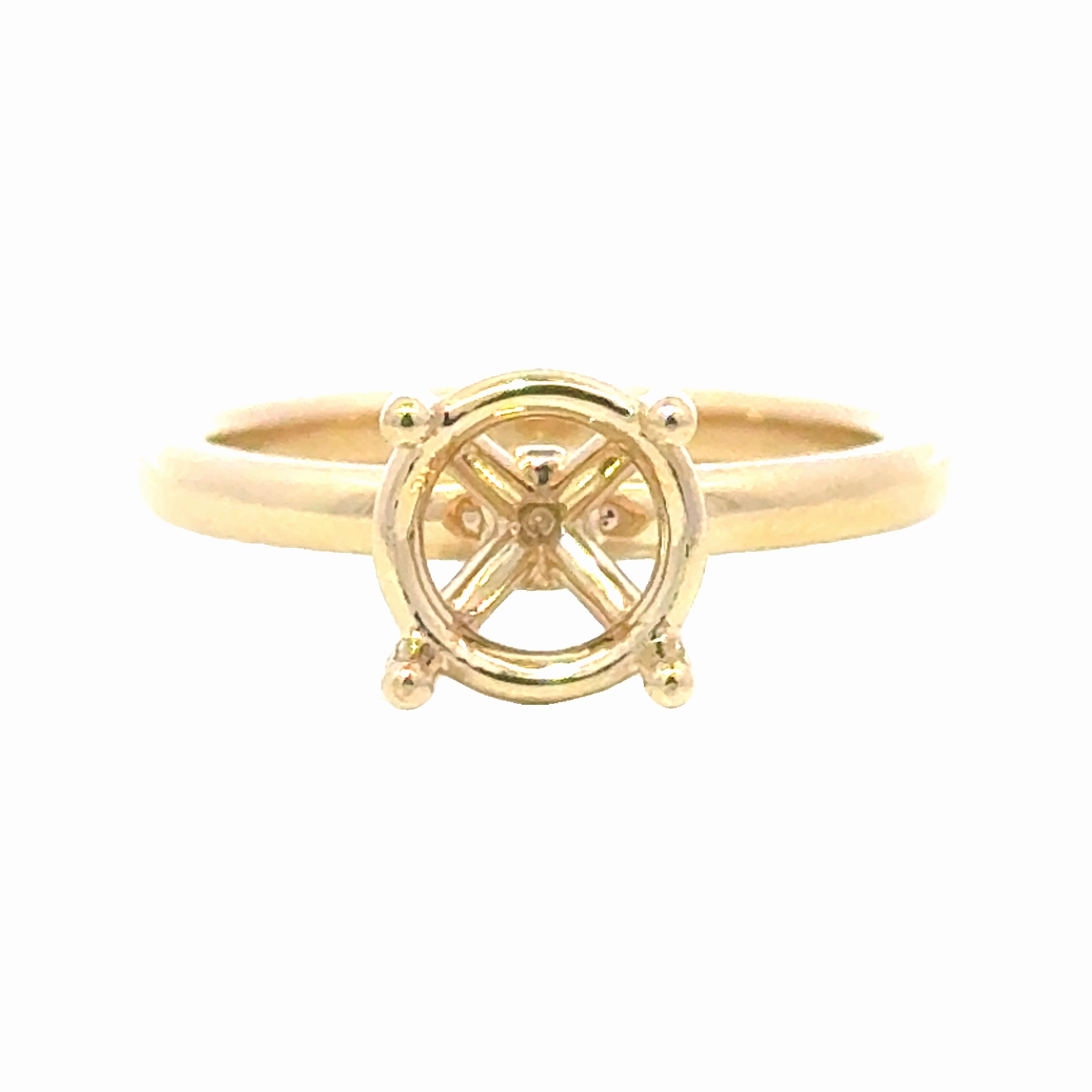 14ky 2ct Round Solitaire Semi-Mount Signature Highlight