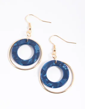 Seasonal Embellishment Navy Circle Drop Earrings