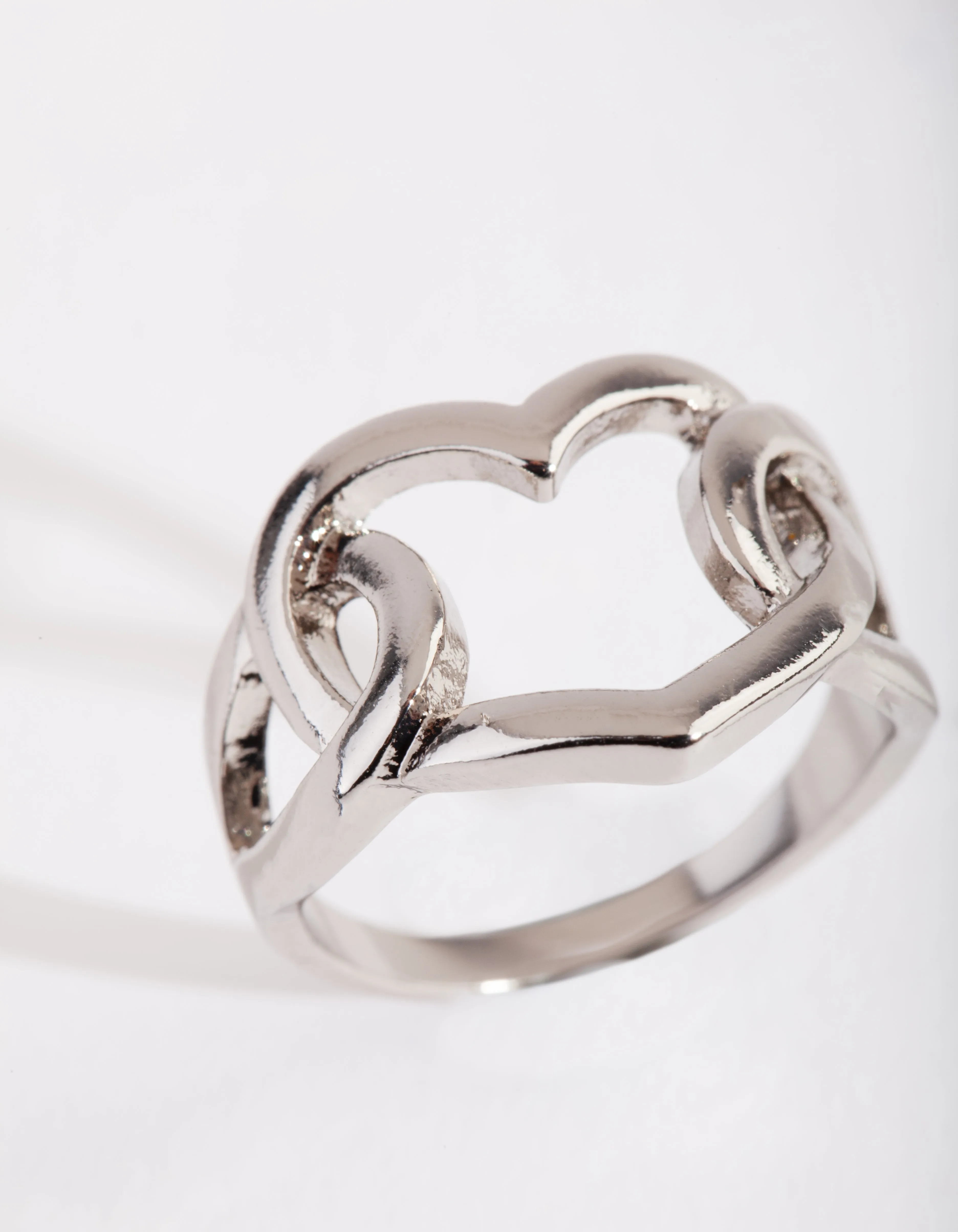 Silver Intertwined Heart Ring Engagement Party