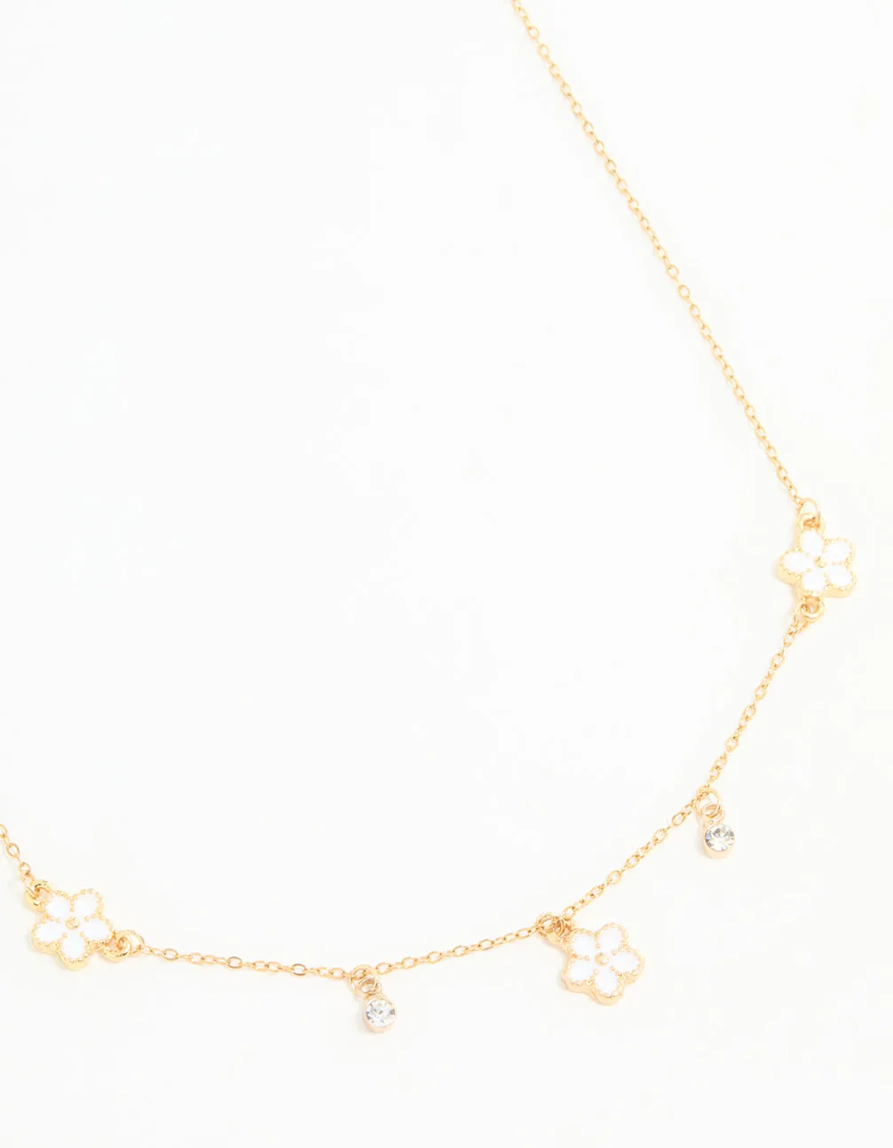 Handmade Adornment Waterproof Gold Plated Stainless Steel Cubic Zirconia Heart Floral Pendant Necklace