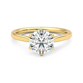 Classic Six Prong Moissanite Engagement Ring with Hidden Anniversary Stone Accent Low-Cost Statement HighEnd Symbol