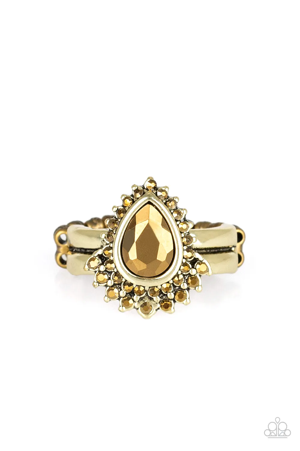 Vintage Item Paparazzi Accessories ? Till QUEENDOM Come - Brass Ring?Flat Rate Ship $4.50?