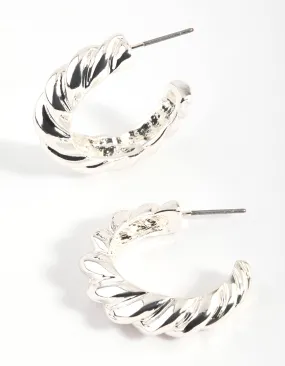 Silver Croissant Hoop Earrings Bohemian Decoration Minimalist Accessory