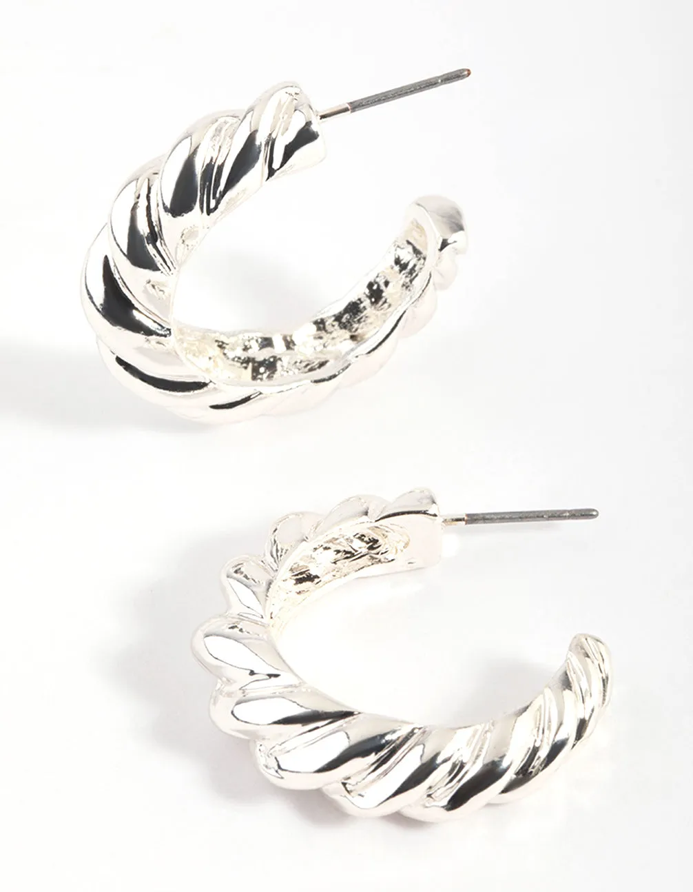 Silver Croissant Hoop Earrings Bohemian Decoration Minimalist Accessory