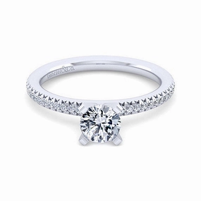 Festive Set Soft Glow Up 14 Karat White Gold Solitaire Engagement Ring (.62cttw)