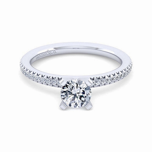 Festive Set Soft Glow Up 14 Karat White Gold Solitaire Engagement Ring (.62cttw)