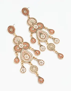 Office Jewelry Luxurious Item Gold Beaded Bug Seed Earrings