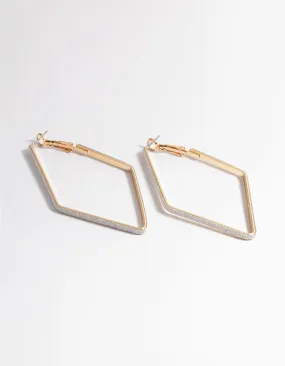 Unique Selection Simple Creation Glitter Paper Diamond Hoop Earrings