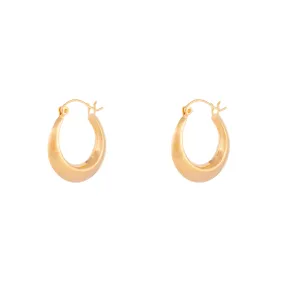 Everyday Embellishment Gold Plated Sterling Silver Flat Edge Hoop Earrings