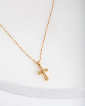 Glam Gift Gold Plated Sterling Silver Cross Necklace