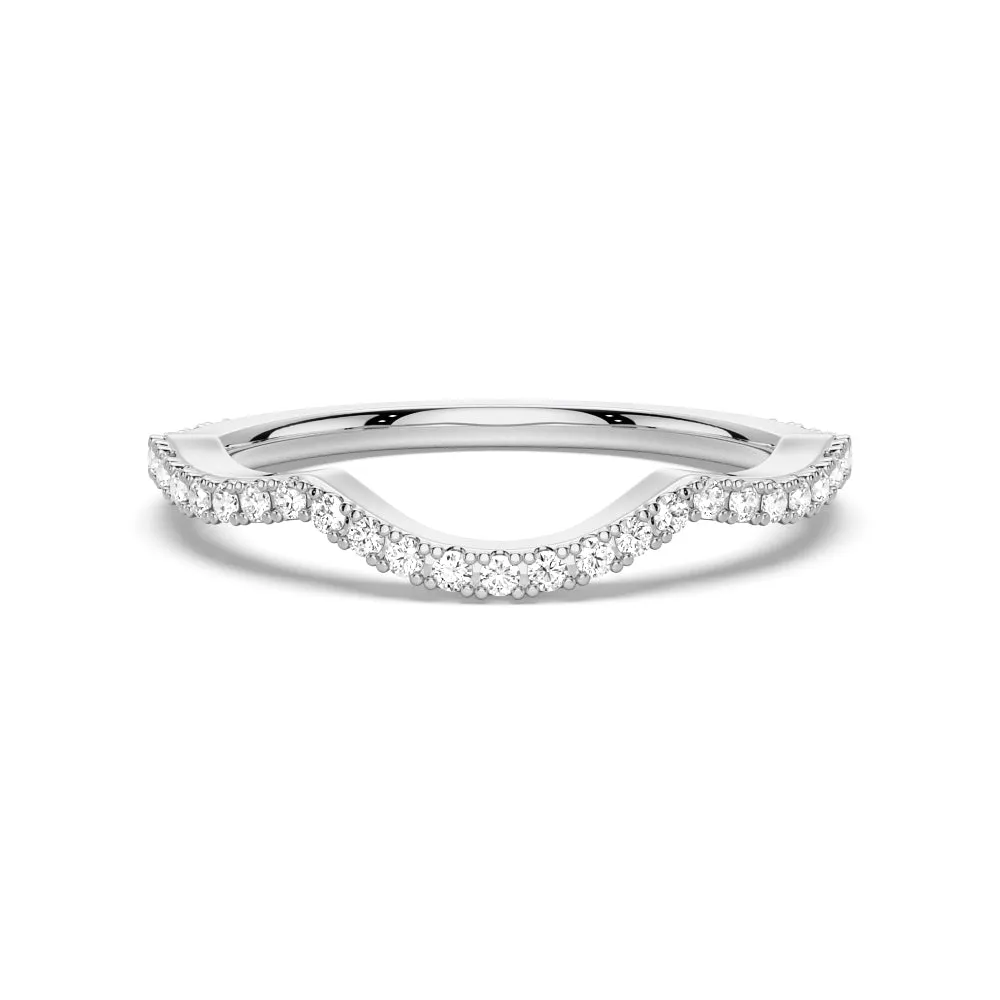 Timeless Item Matte Look Stacking Curved Moissanite Wedding Band