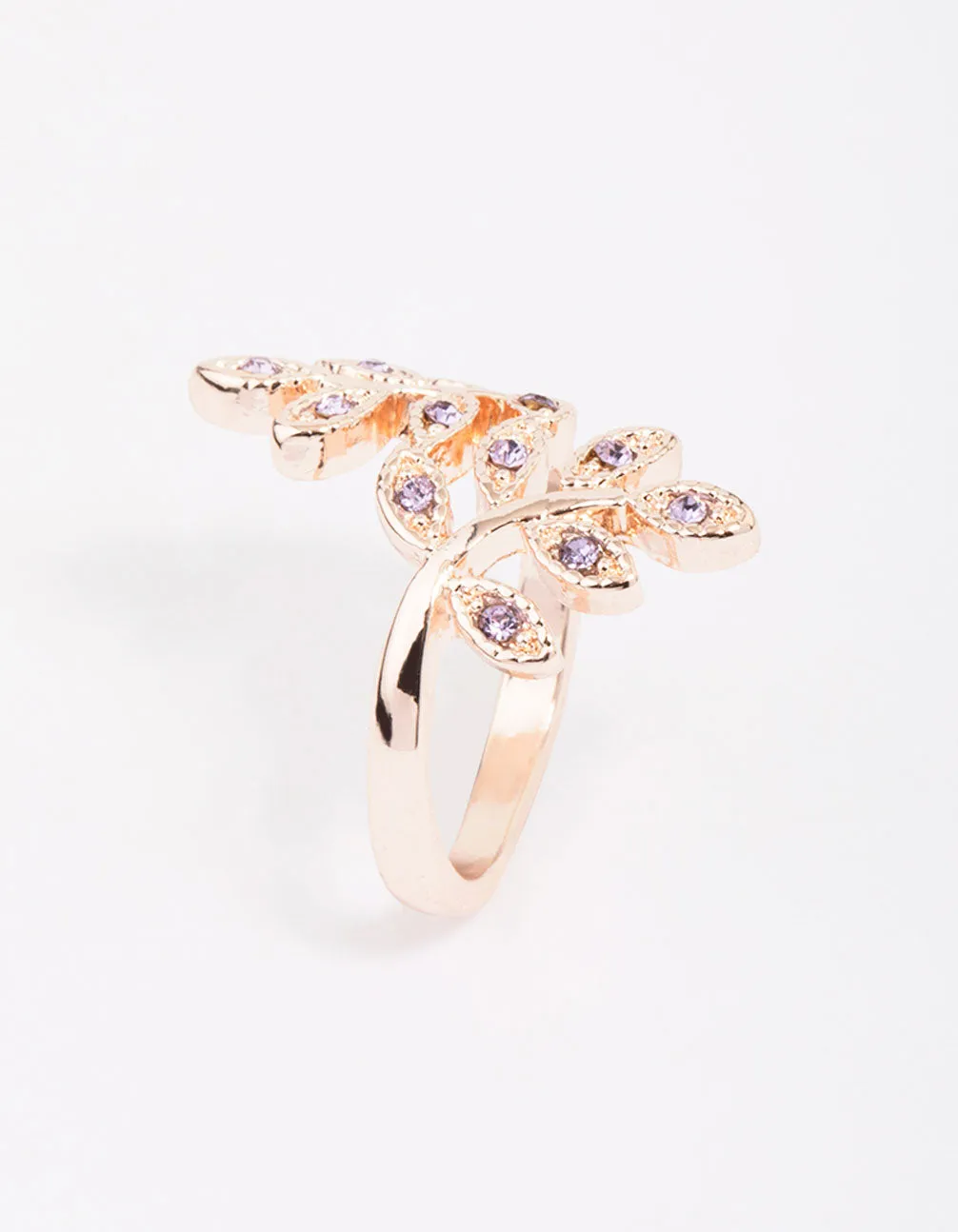 Rose Gold Floral Leaf Wrap Ring strong style