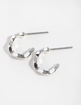 Vintage-Inspired Jewelry Silver Squiggle Mini Hoop Earrings