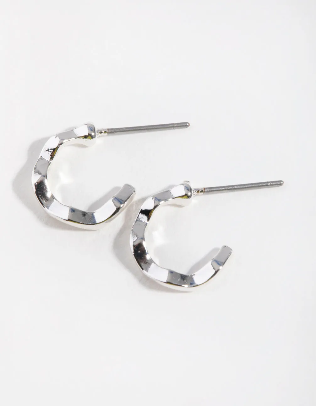Vintage-Inspired Jewelry Silver Squiggle Mini Hoop Earrings