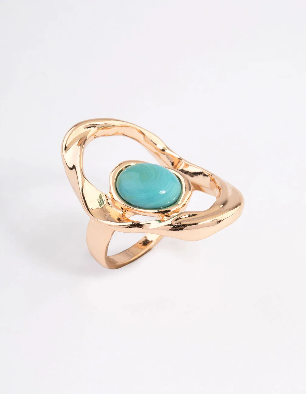 Gold Abstract Turquoise Ring Glamorous Product