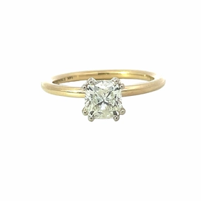 Graceful Contour Quick Layer 14 Karat Yellow/White Gold Solitaire Engagement Ring