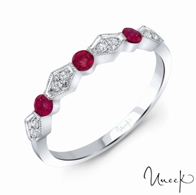 Timeless Treasures RUBY AND DIAMOND STACKABLE BAND