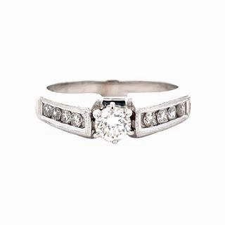 Cool Form 14 Karat White Gold Diamond Engagement Ring .53cttw