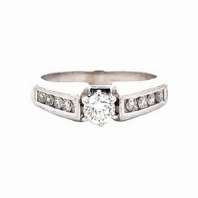 Cool Form 14 Karat White Gold Diamond Engagement Ring .53cttw