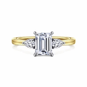 Glamorous Gem 14k two-tone Three Stone Diamond Engagement Ring (1.31cttw)