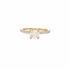 Modern feature 14 Karat Yellow Gold Hidden Halo Engagement Ring (1.11cttw)