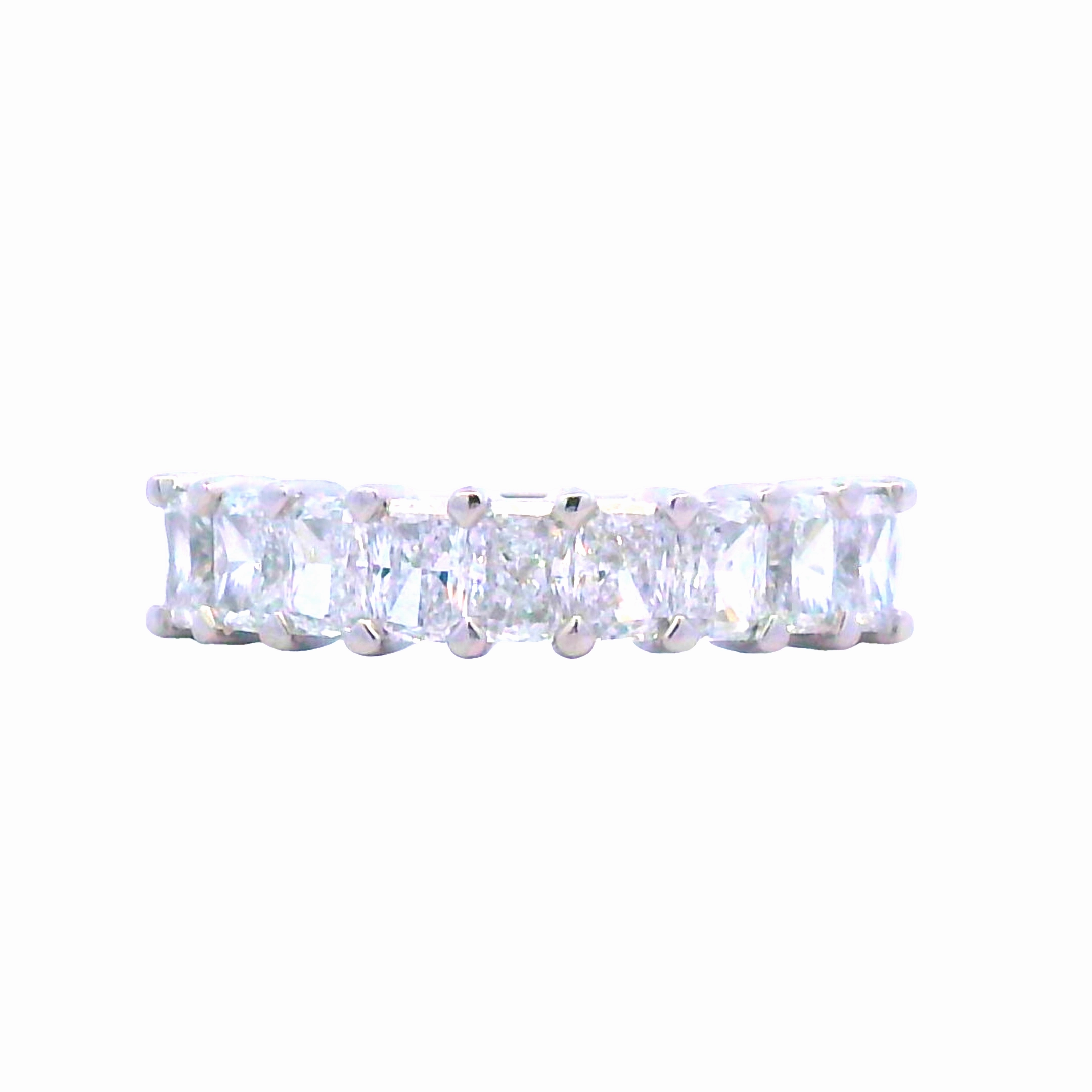 Platinum 1.43 Carat Total Weight Radiant Diamond Anniversary Band Soft Edge