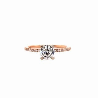 Bold Style CRISSCUT ROUND DIAMOND RING WITH DIAMONDS DOWN THE SHANK