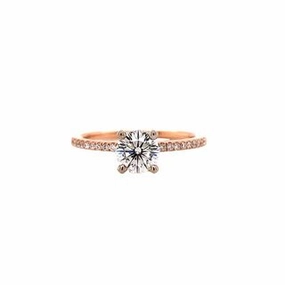 Bold Style CRISSCUT ROUND DIAMOND RING WITH DIAMONDS DOWN THE SHANK
