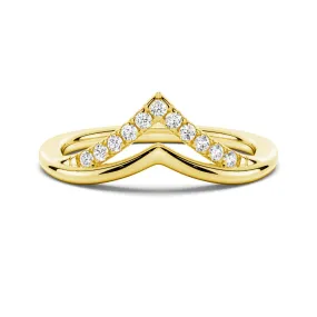 Gentle Design Attractive Appearance Curved Double V Moissanite Wedding Ring