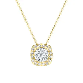 Minimalist Design Perfect Ornament Cushion Cut Pav?? Moissanite Halo Pendant Necklace