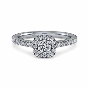 CUSHION HALO DIAMOND SEMI-MOUNT Simple Detail